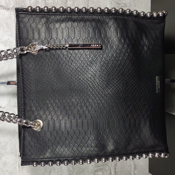 Aldo Snake Embossed Faux Leather Tote/Shoulder Bag w/Silver Ball Edging - Picture 2 of 11